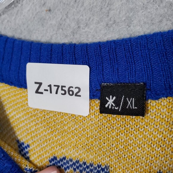 Golden State Warriors‎ Men Ugly Sweater XL Yellow Knit Long Sleeve Crew Neck - Picture 7 of 8